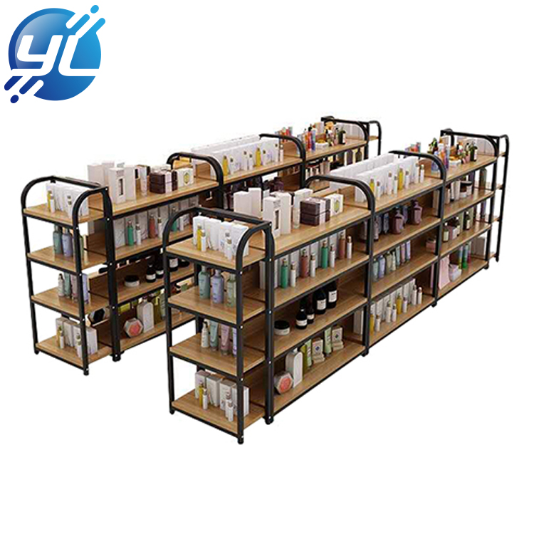 Wood Cosmetics Free Display Unit Customized Designed Beauty Salon Display Rack For Color Cosmetics