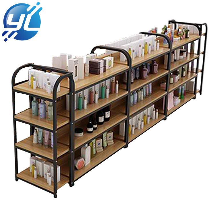 Wood Cosmetics Free Display Unit Customized Designed Beauty Salon Display Rack For Color Cosmetics