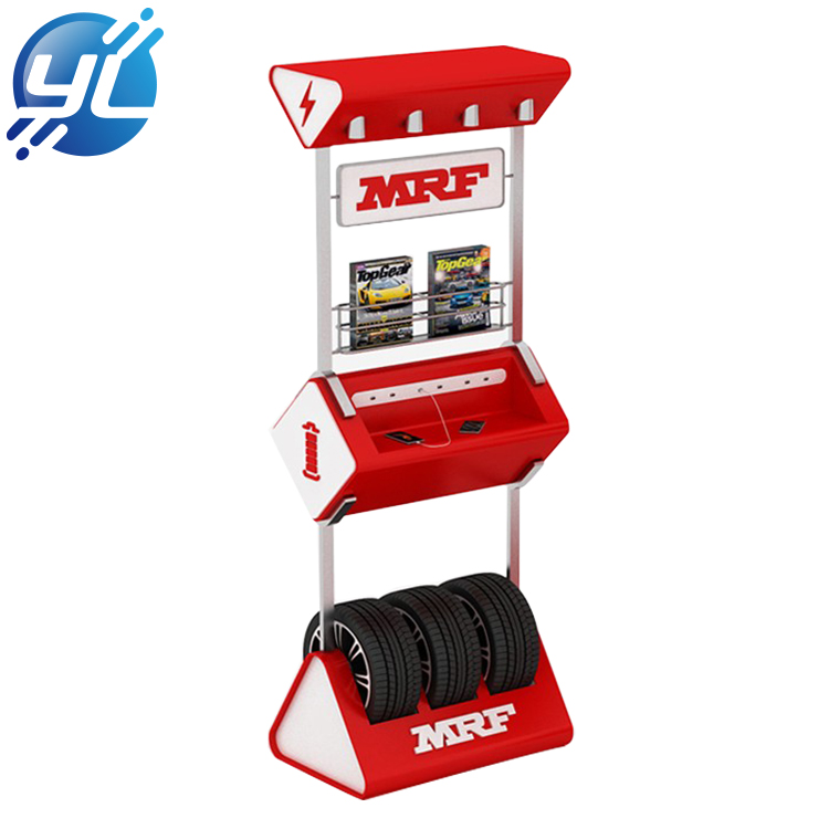 Hot sale tire store display stand metal display rack for tyre floor display stand