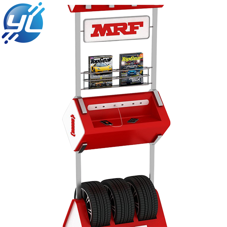 Hot sale tire store display stand metal display rack for tyre floor display stand