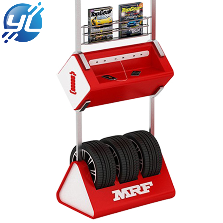 Hot sale tire store display stand metal display rack for tyre floor display stand