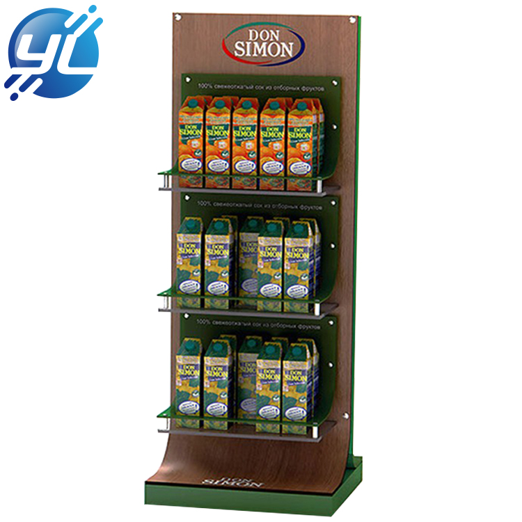 Point Of Sales Custom metal Nut Snack Seed Display Stand Juice Milk Display Rack