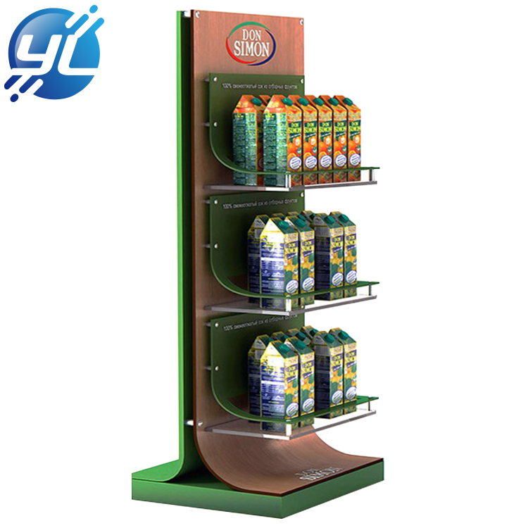 Point Of Sales Custom metal Nut Snack Seed Display Stand Juice Milk Display Rack