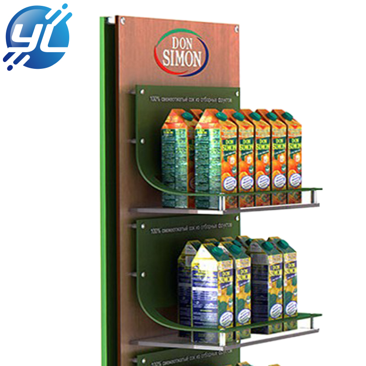 Point Of Sales Custom metal Nut Snack Seed Display Stand Juice Milk Display Rack