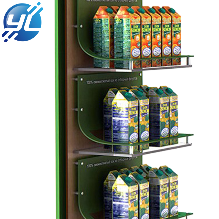 Point Of Sales Custom metal Nut Snack Seed Display Stand Juice Milk Display Rack