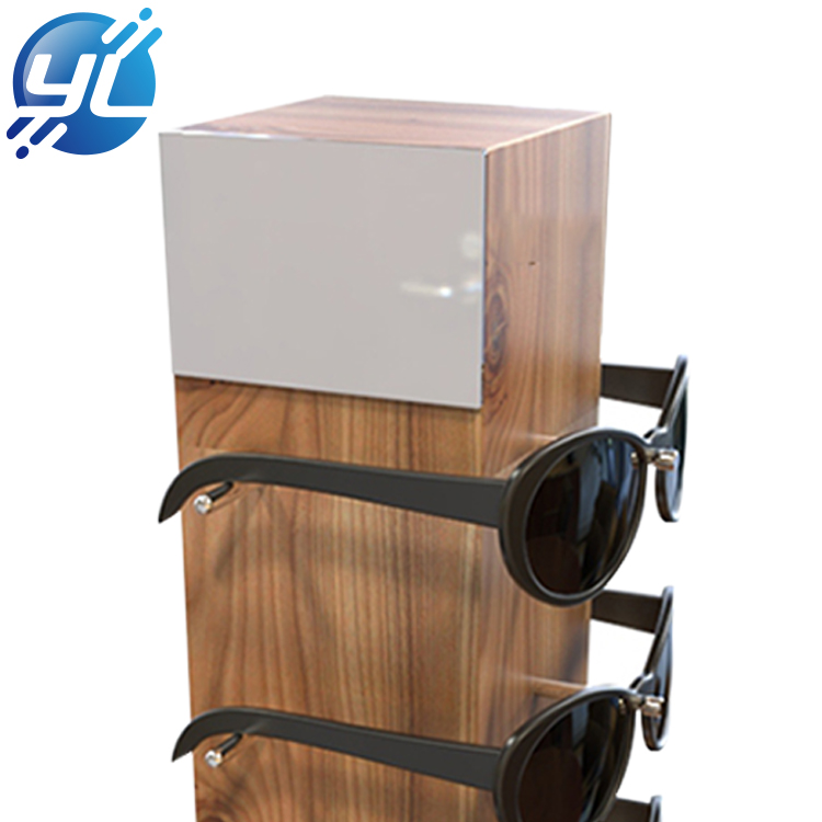 Eco friendly custom logo wooden sunglasses display stand