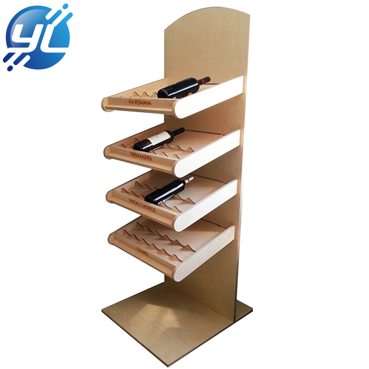 Wood display shelf storage red wine rack for store