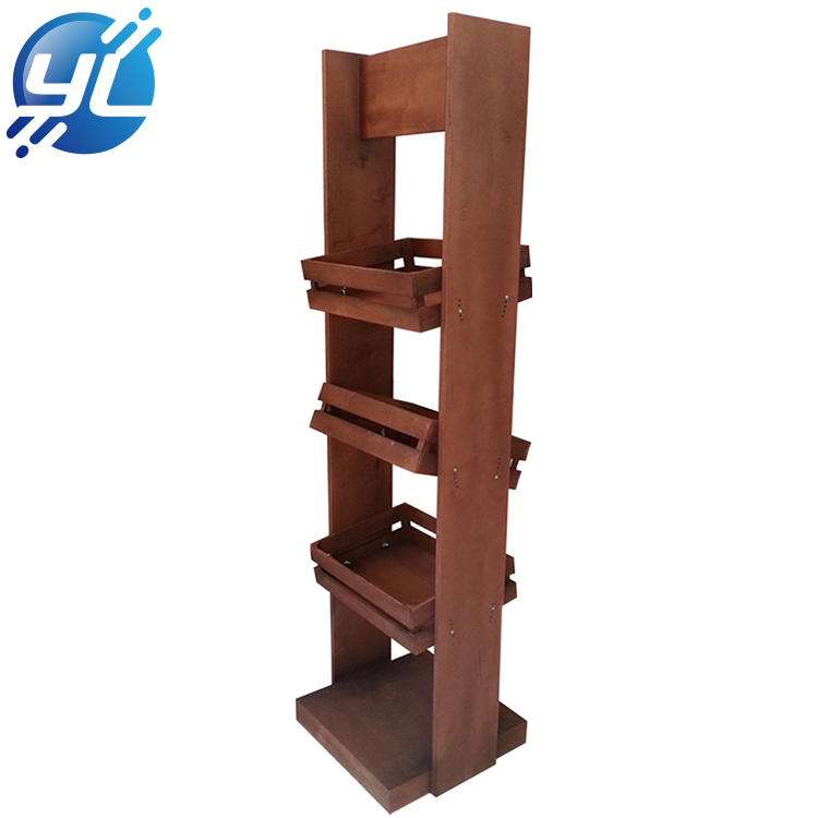 Wood display shelf storage red wine rack for store