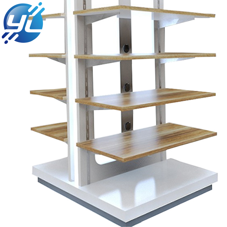 Multi - function double - sided wooden display stand with lamp