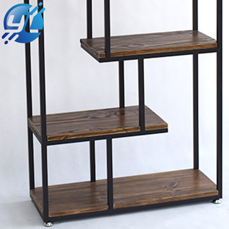 Modern style clothing shop display racks wood display shelves for women clothing store