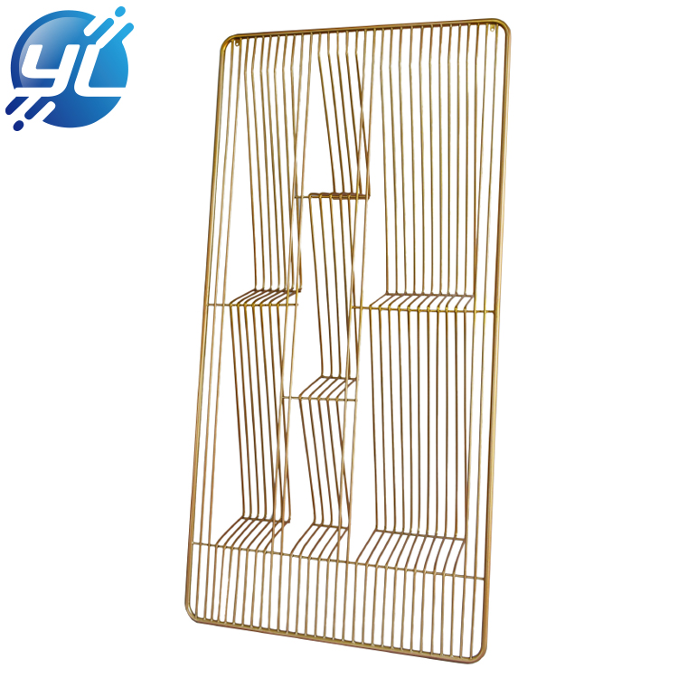 Retail Boutique Gold Wall Mounted T shirt Clothes Clothing Store Stand Rack Display System