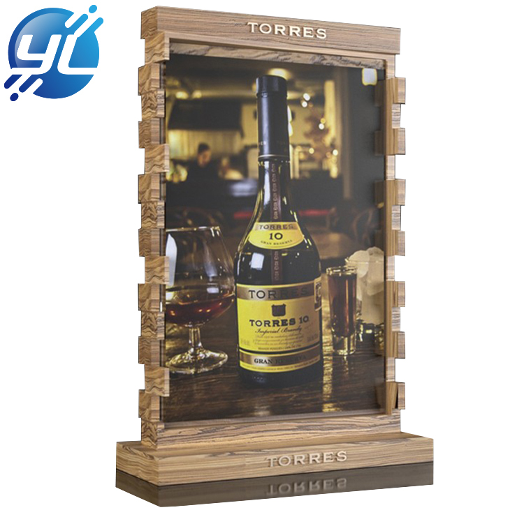 Home Decoration Wooden Table Top Wine Bottle Display Rack