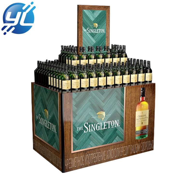 Supermarket customized wooden wine cabinet display rack for sale