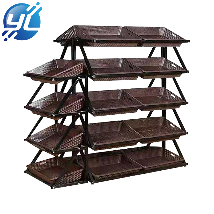 Youlian Company freshfruits and vegetables iron frame supermarket shelves stand display for sales