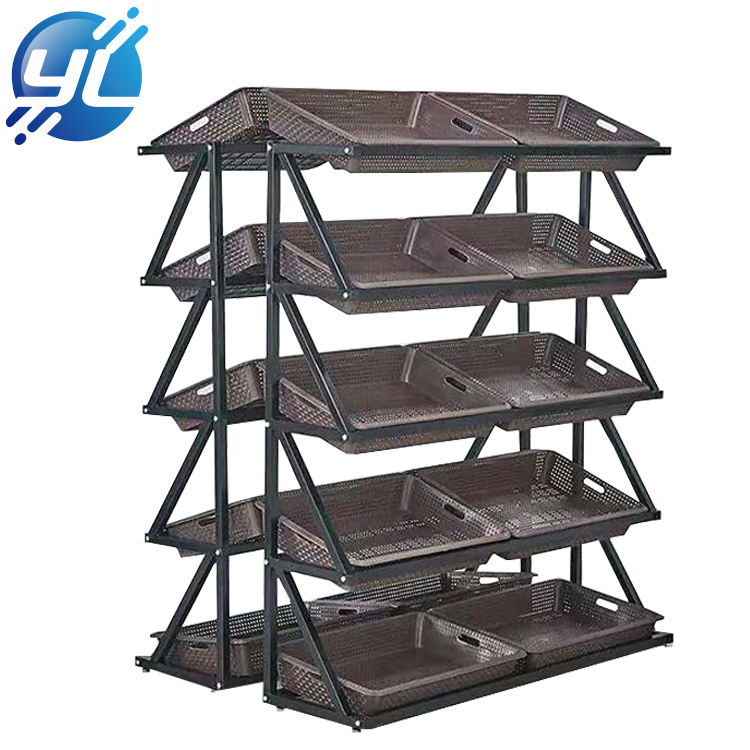 Youlian Company freshfruits and vegetables iron frame supermarket shelves stand display for sales