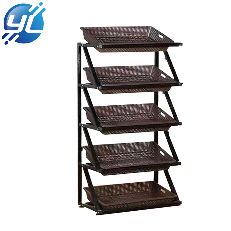 Youlian Company freshfruits and vegetables iron frame supermarket shelves stand display for sales