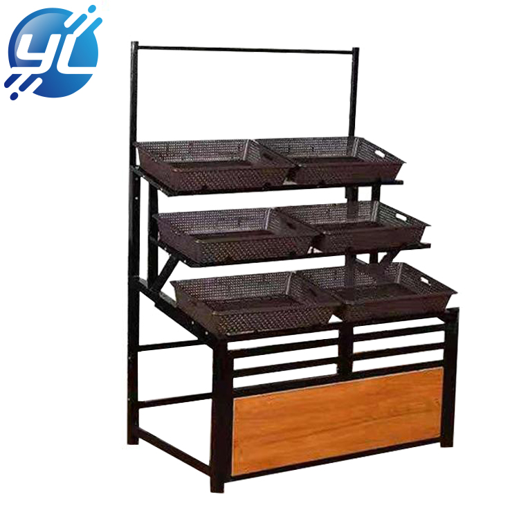 Youlian Company freshfruits and vegetables iron frame supermarket shelves stand display for sales