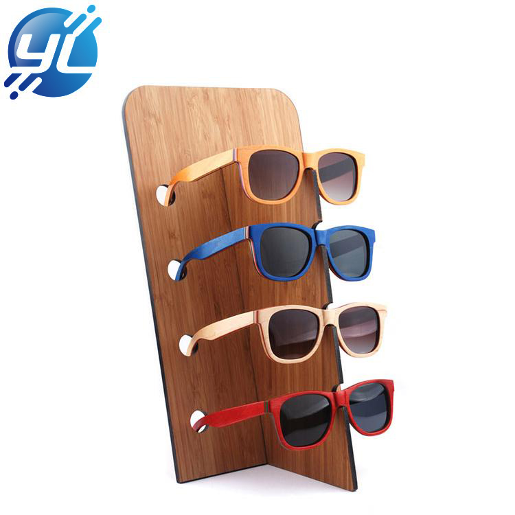 Fashion Natural Bamboo Wall Mounted Glasses Display Rack 