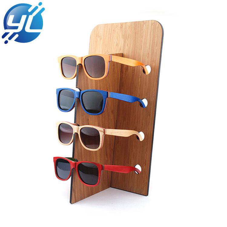 Fashion Natural Bamboo Wall Mounted Glasses Display Rack 