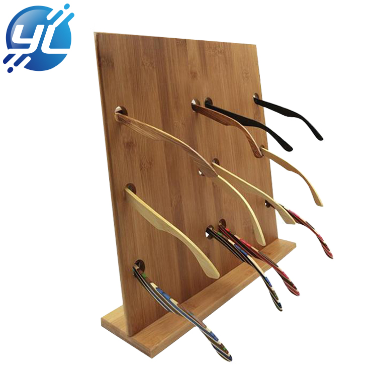 Fashion Natural Bamboo Wall Mounted Glasses Display Rack 