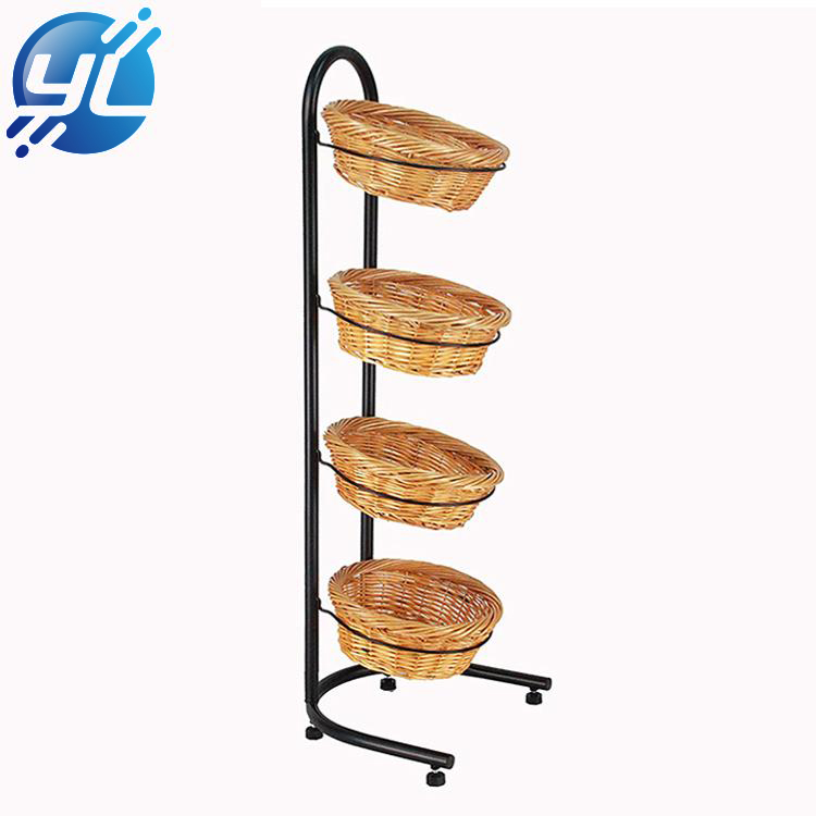 4 Tiers Chrome Slanted Supermarket Shelf Fruit Vegetable Shopping Display Rack Shelf