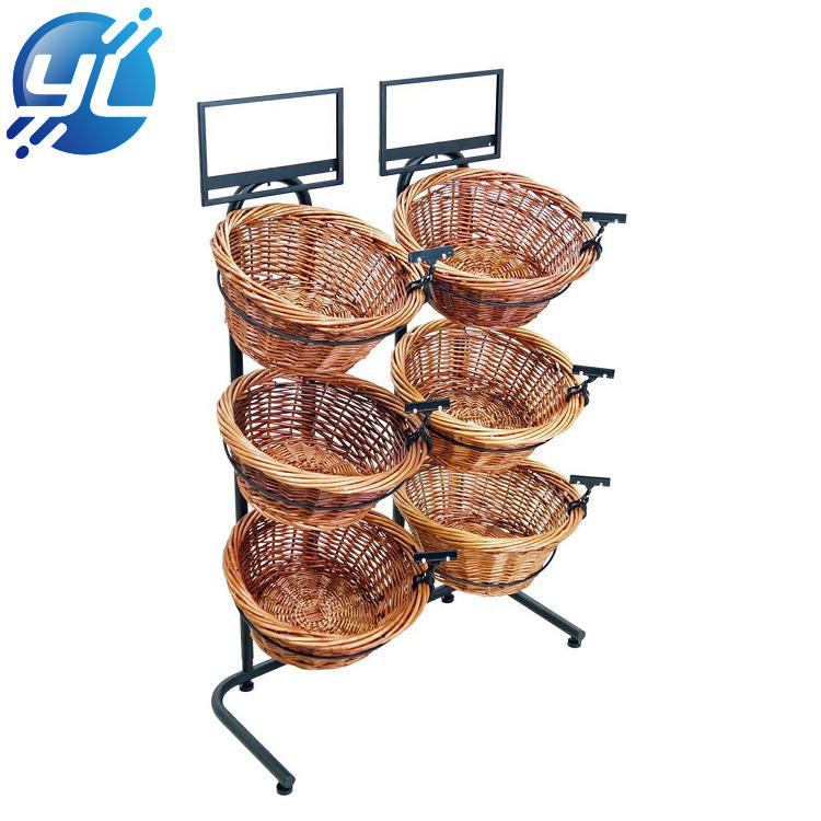 4 Tiers Chrome Slanted Supermarket Shelf Fruit Vegetable Shopping Display Rack Shelf