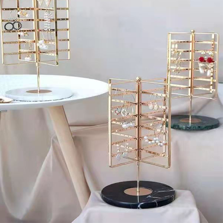 360 Rotating Earring Holder Stand Display 4 Tiers Jewelry Rack Display