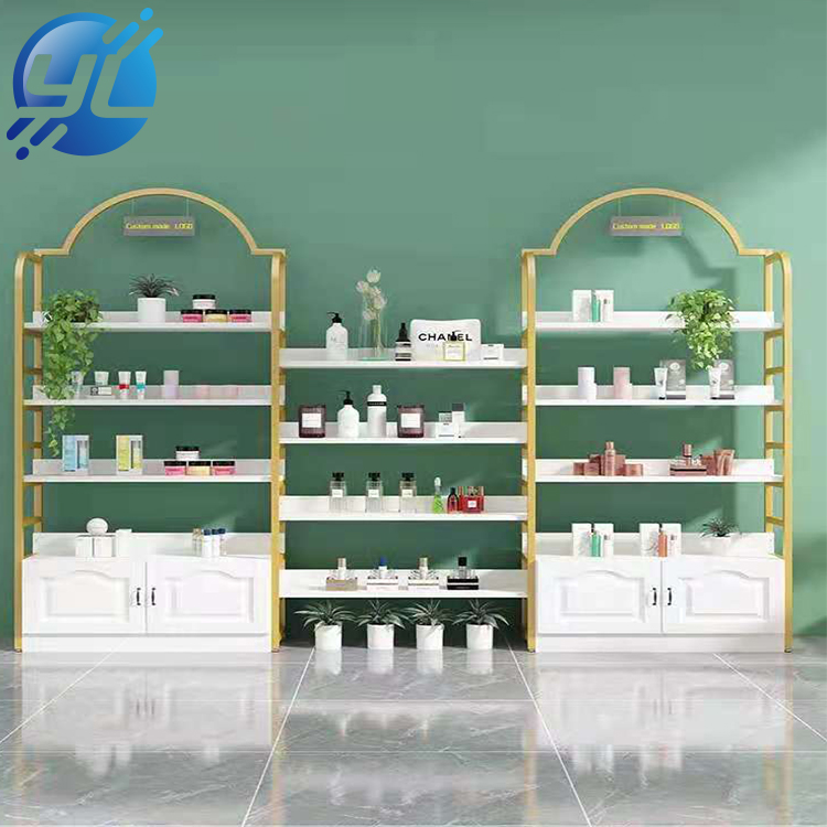 Hair Care Products Wall Floor Stand Display Shelf Custom Store Cosmetic Wall Shelving