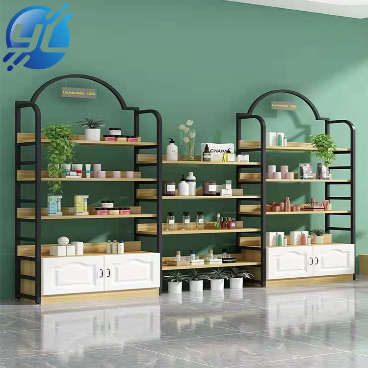 Hair Care Products Wall Floor Stand Display Shelf Custom Store Cosmetic Wall Shelving