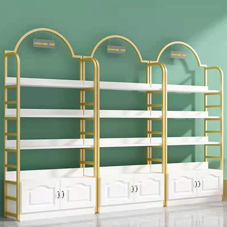 Hair Care Products Wall Floor Stand Display Shelf Custom Store Cosmetic Wall Shelving