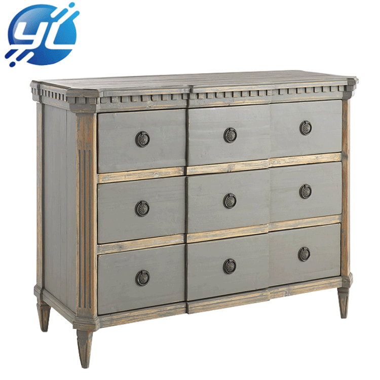 Chinese Vintage Country Style Living Room Furniture Antique Recycled Pine Wood Storage Chest Cabinet