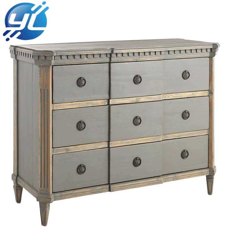 Chinese Vintage Country Style Living Room Furniture Antique Recycled Pine Wood Storage Chest Cabinet