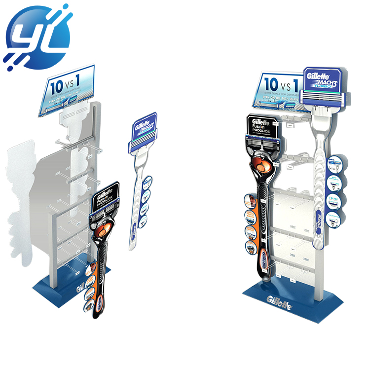 New Outstanding Metal Counter Metal Shaving Razor Display Rack With Header