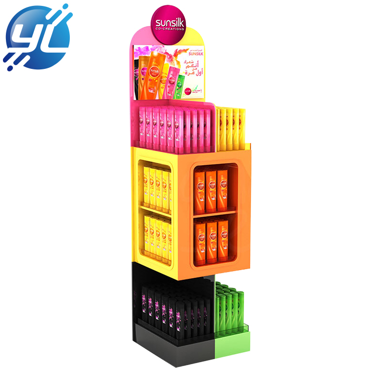 Floor Wood Supermarket Shampoo Conditioner Display Stand