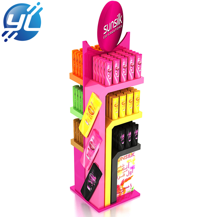 Floor Wood Supermarket Shampoo Conditioner Display Stand