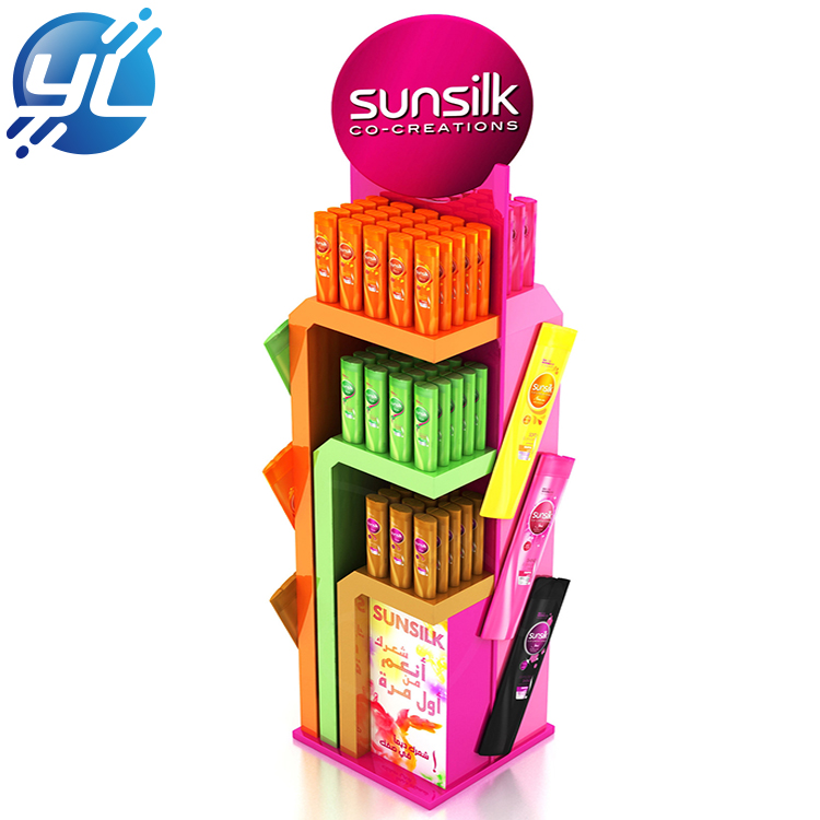 Floor Wood Supermarket Shampoo Conditioner Display Stand