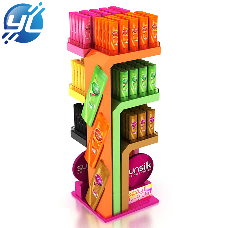 Floor Wood Supermarket Shampoo Conditioner Display Stand