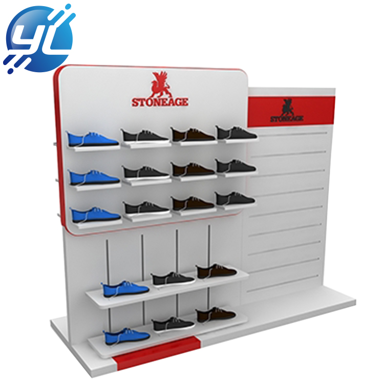 free design sports shoe display rack wood shoes stand for store