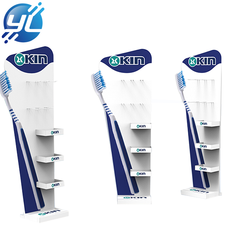 floor standing toothbrush metal display rack for supermarket