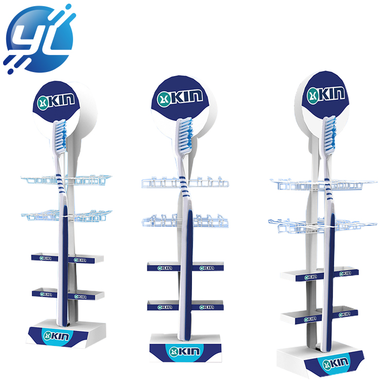 floor standing toothbrush metal display rack for supermarket