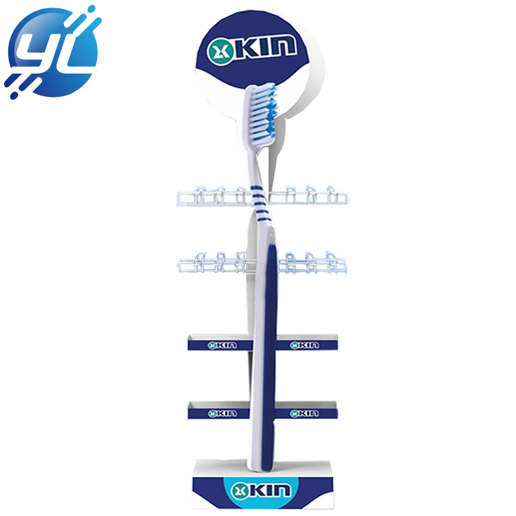 floor standing toothbrush metal display rack for supermarket