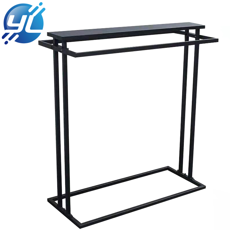 Floor standing metal chrome clothes hanging movable display rack