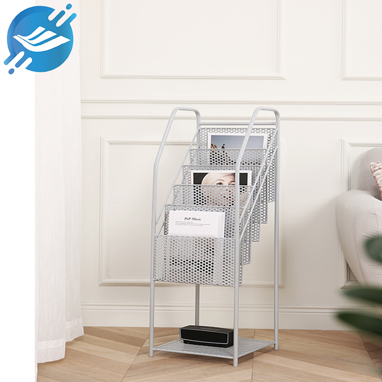 Pure metal frame trapezoidal floor-to-ceiling book display stand