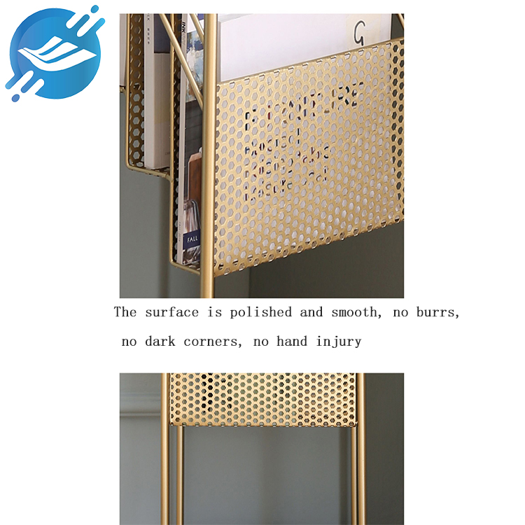 Pure metal frame trapezoidal floor-to-ceiling book display stand