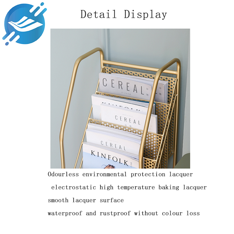 Pure metal frame trapezoidal floor-to-ceiling book display stand