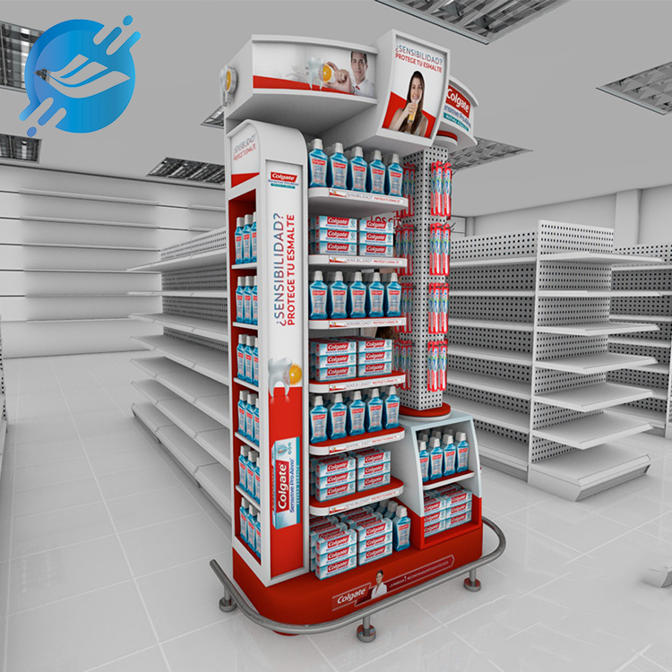 Customized floor-standing toothpaste and toothbrush display stand