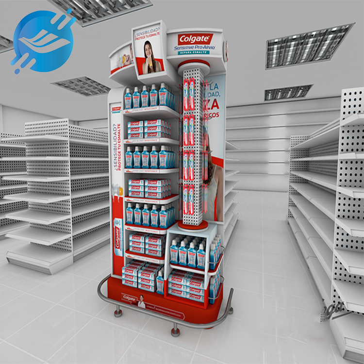 Customized floor-standing toothpaste and toothbrush display stand