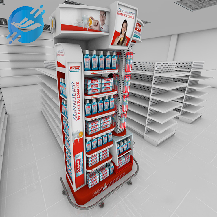 Customized floor-standing toothpaste and toothbrush display stand